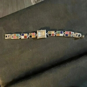 Aria Oit multi stone bracket watch